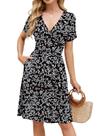 Vestido Naggoo Summer para mulheres 2025 Beach Floral de manga curta