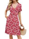 Vestido Naggoo Summer para mulheres 2025 Beach Floral de manga curta