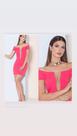 Vestido neoprene com detalhe em túlio ombro a ombro
