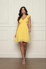 Vestido no crepe trabalhado forrado Vestido no crepe trabalhado forrado