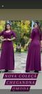 Vestido no Viscolycra com Manga Roxo Tamanho: G