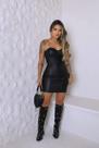 Vestido Noite Curto em material sintético Meia Taça