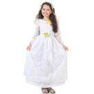 Vestido Noiva Infantil de Luxo Fantasia Festa Junina com Véu e Renda Vestido Noiva Infantil de Luxo Fantasia Festa Junina com Véu e Renda