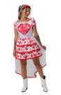 Vestido Noiva Junino Adulto Caipira de Quadrilha + Tiara Véu Vestido Noiva Junino Adulto Caipira de Quadrilha + Tiara Véu