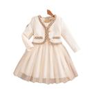 Vestido novo fofo da moda outono para meninas, vestido de princesa fofo - branco