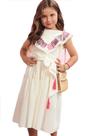 Vestido Off White com Bordados Animê