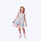 Vestido Off White Unicórnio Cetim Infantil Menina Mundo Cinti 12524 Offwhite
