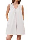 Vestido OLAPTA sem mangas estilo babydoll mini, soltinho, branco