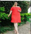 vestido ombro a ombro vermelho GG