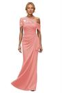 Vestido Ontoefy One Shoulder Mãe da Noiva Chiffon Coral