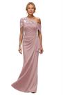 Vestido Ontoefy One Shoulder Mãe da Noiva Chiffon Dusty Rose