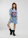 Vestido oversized wid & free azul claro -jayjam rokwear