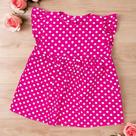 Vestido Para Bebês Meninas Tricoline Poá Pink Vestido Para Bebês Meninas Tricoline Poá Pink