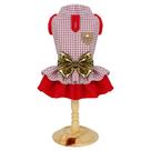Vestido para cachorro de Natal Laço Vermelho para pet bonito pra cachorro tam G