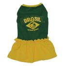 Vestido para cães copa do brasil verde e amarelo Vestido para cães copa do brasil verde e amarelo