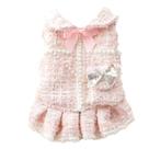 Vestido para cães PalmPurr Primavera Outono Inverno Tweed Princess Pink XS Vestido para cães PalmPurr Primavera Outono Inverno Tweed Princess Pink XS