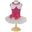 Vestido para pet cachorra e gata Malha Flores pink Bonito pra Cachorro tamanho G