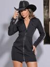 Vestido Parka Manga Longa Sofisticado PitBull Jeans 85753 COR:PRETOTAMANHO:M