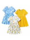 Vestido PATPAT Toddler Girl com estampa floral, pacote com 3, 5-6 anos