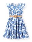 Vestido PATPAT Vintage Boho Floral com Babados e Cinto 9-10 anos