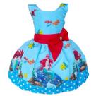 Vestido Pequena Sereia Ariel Luxo Infantil Festa