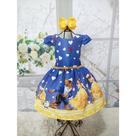 Vestido Perola Menina Infantil A Bela e a Fera Azul