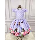 Vestido Perola Menina Infantil Princesa Sofia Lilás