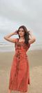 Vestido pintado a mão estampas variadas Vestido pintado a mão estampas variadas