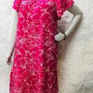Vestido plus site rosa estampado