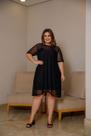 Vestido Plus Size Alça Fina em Viscolycra e Tule