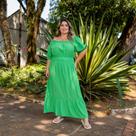 VESTIDO PLUS SIZE- Disponível: VerdeG4,Preto G1
