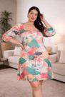 Vestido plus size em malha manga 3/4 lunender 35234 Vestido plus size em malha manga 3/4 lunender 35234