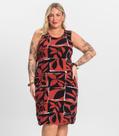 Vestido Plus Size Estampado Infinita Cor Laranja