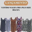 Vestido Plus Size Feminino Alça Moda Tamanho Grande Malha Fria Estampas Variadas