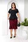 Vestido Plus Size Feminino Babado Estamado Moda Evangelica Novidade Final de Ano Barato