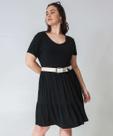 Vestido Plus Size Feminino Babado Marisa Preto-10002