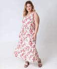 Vestido Plus Size Feminino Laise Folhas Marisa Off Whi-65008