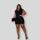 Vestido Plus Size Feminino Paetê Festa Decote V 0675 -