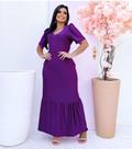 Vestido Plus Size Fenda no babado Moda Evangélica Feminina