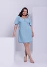 Vestido plus size jeans franzido manga flare lunender 21067