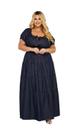 Vestido Plus Size Jeans Longo Maria Moda Evangélica Feminina