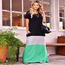 Vestido Plus Size Longo Manga Malha com Bolso Gestante Gravida Evangelico Preto Cinza Verde