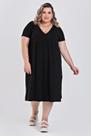 Vestido Plus Size Malha de Viscose Detalhe Transpassado - Serena