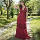 Vestido Plus Size Marsala Tamanho 50 Mgr Boutique
