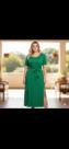 vestido plus size midi aberturas laterais com regulagem de cintura tecido viscose