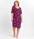 Vestido Plus Size Reto Pink em Malha Viscose Select