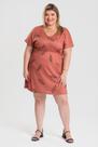 Vestido Plus Size Sublimado Malha Fria c/ Elástico Citura - Serena