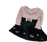 Vestido Plush Bebê Menina Luxo Bordado Inverno Paraiso 14681