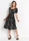 Vestido poá preto manga 3/4 moda evangelica Vestido poá preto manga 3/4 moda evangelica