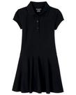 Vestido Polo de Manga Curta em Piquê Preto